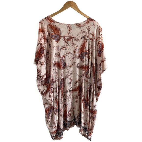 Angie Kimono Cardigan Paisley Print Longline Lightweight Boho Large - Picture 2 of 6